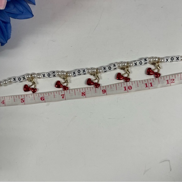 šAUTH SET BETSEY CHERRIES XO NECKLACE & EARRINGS - Picture 9 of 10